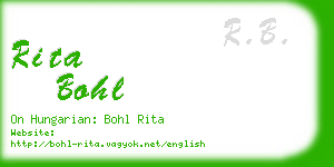 rita bohl business card